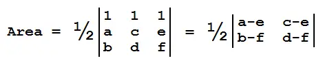 2-d triangle area matrix equation