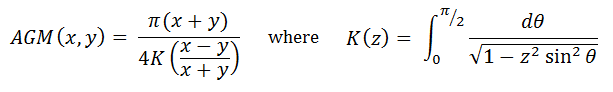 relation between arithmetic-geometric mean and elliptic integrals