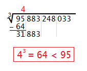 computing cube root by hand step 1