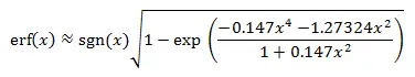 erf(x) approximation formula