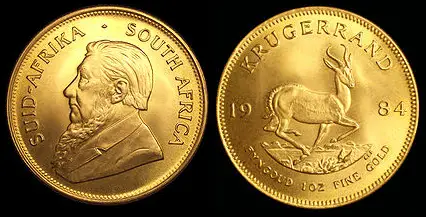 South African Krugerrand Gold Bullion Coin South African Krugerrand Gold Bullion Coin