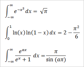 special definite integrals